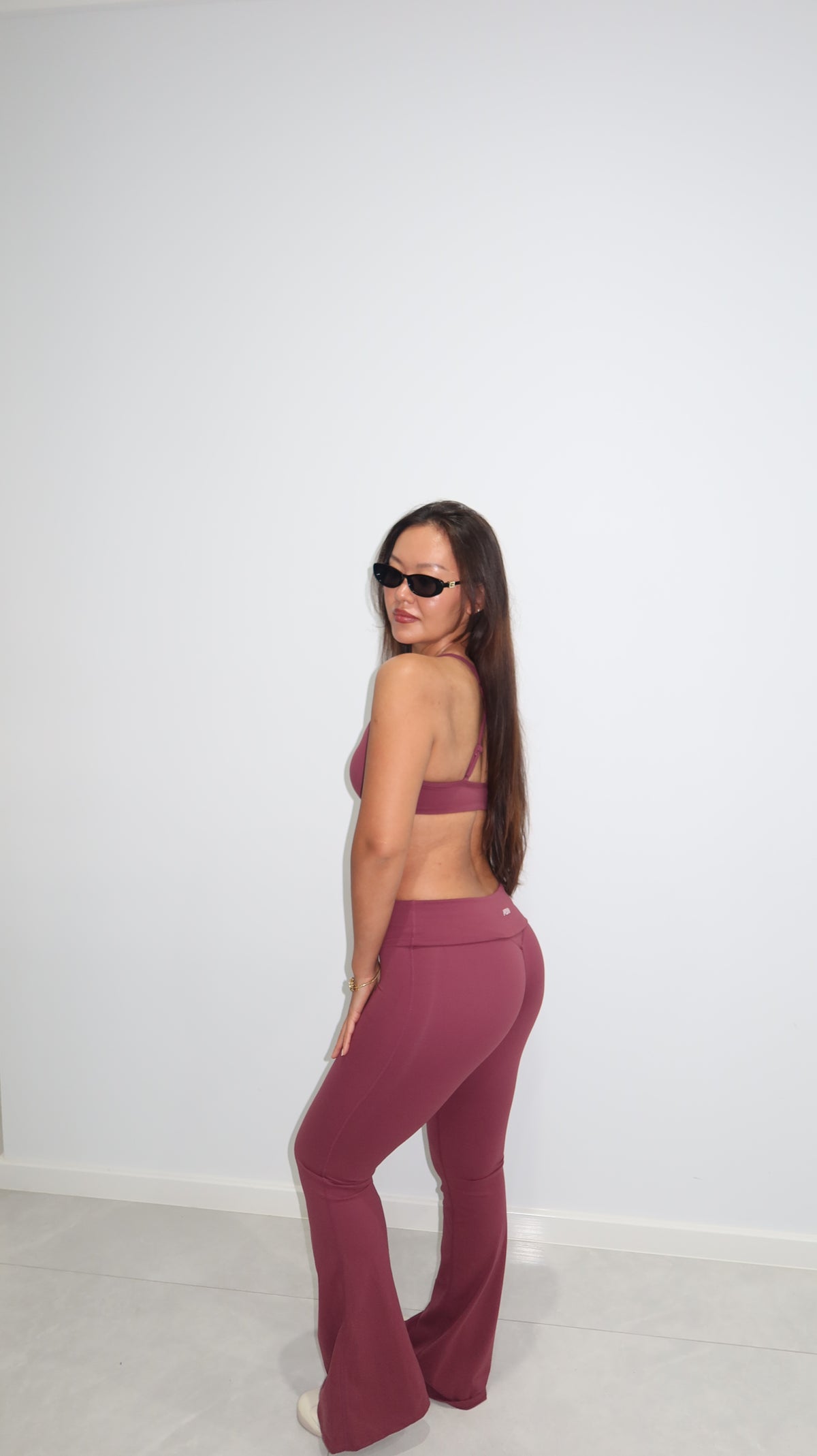 Form Invisible Scrunch flare fold over Leggings - Holy berry